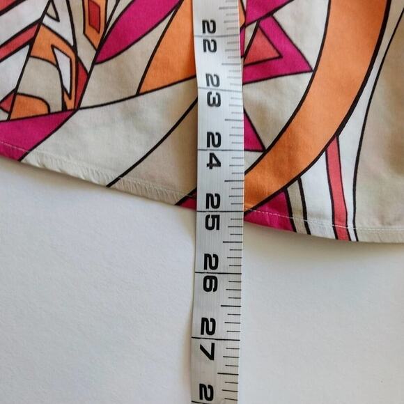 Chico's Button Up Top Women Size Medium Pink Retro Abstract Artsy Preppy - Picture 6 of 8